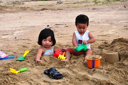 Kids enjoying the beach